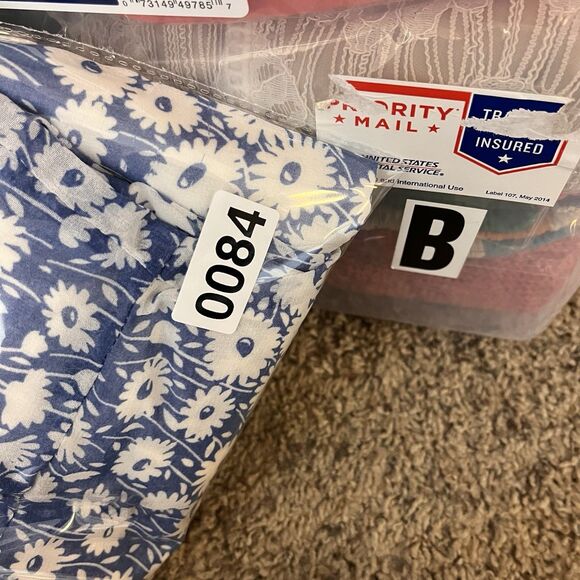 Urban Outfitters Dress Womens Medium Jessica Cap Sleeve Floral Wrap Midi Blue - Picture 15 of 16